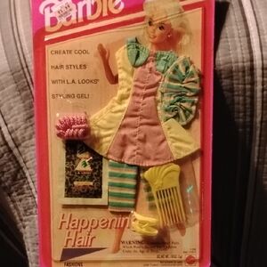 Barbie Fashion Hair Styling Set with Pink and Yellow